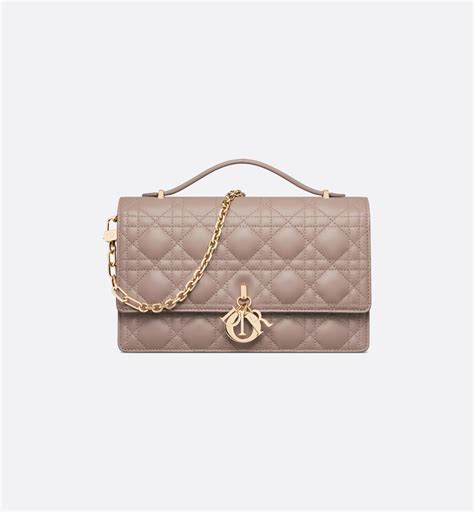 dior top handle|Miss Dior Top Handle Bag Warm Taupe Cannage Lambskin .